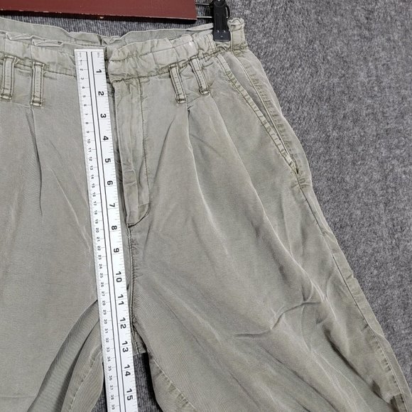 American Eagle Pants Womens 6 Green High Waist Wide Leg Paper Bag Crop - Picture 4 of 12